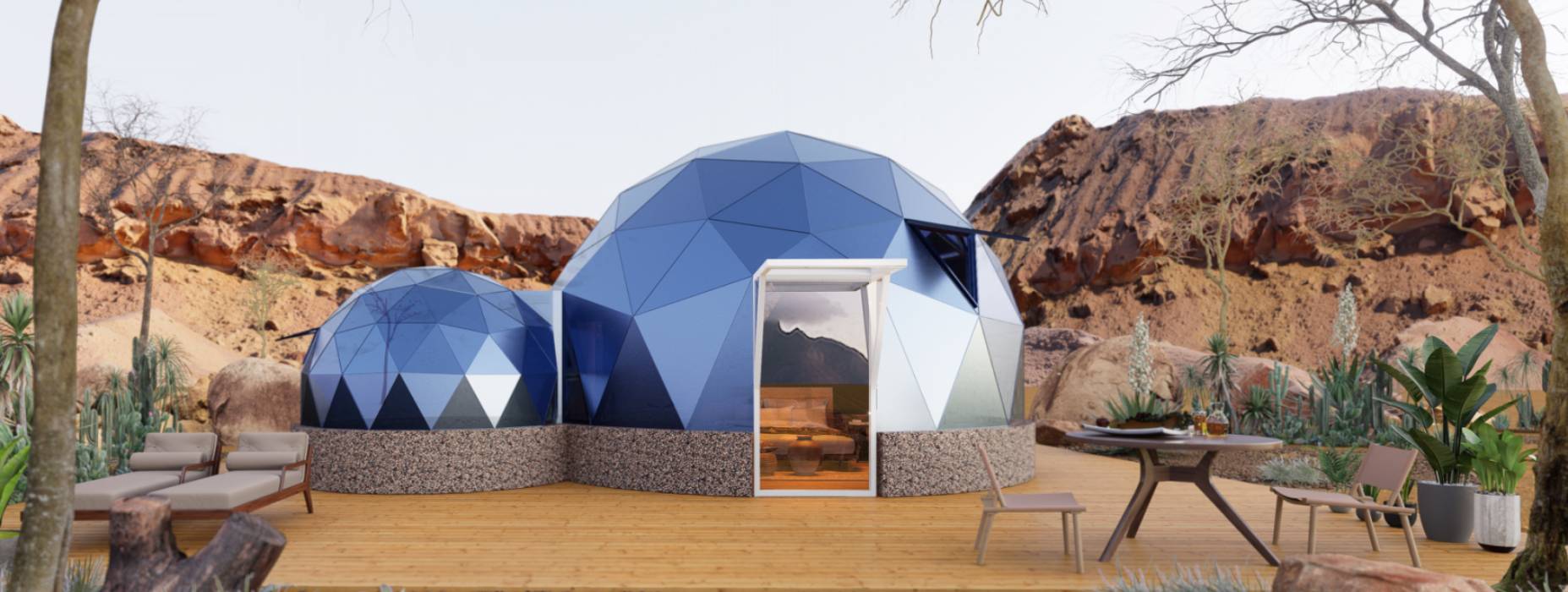 望都县球形智能光伏玻璃星空房